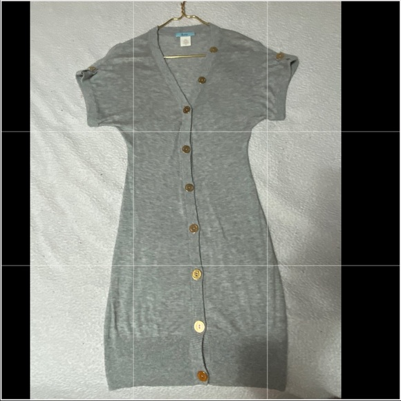 MARCIANO SHORT SLEEVED LONG GREY CARDIGAN - Picture 3 of 5